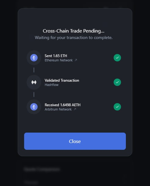 LogisticNode's tweet image. Did a swap on @hashflow bridge for Arbitrum Odyssey, everything went quickly and without any problems. I love hashflow for that and use it when I need to make a cross-chain transfer. @bart5610 @agafondombrow @pulsar5991