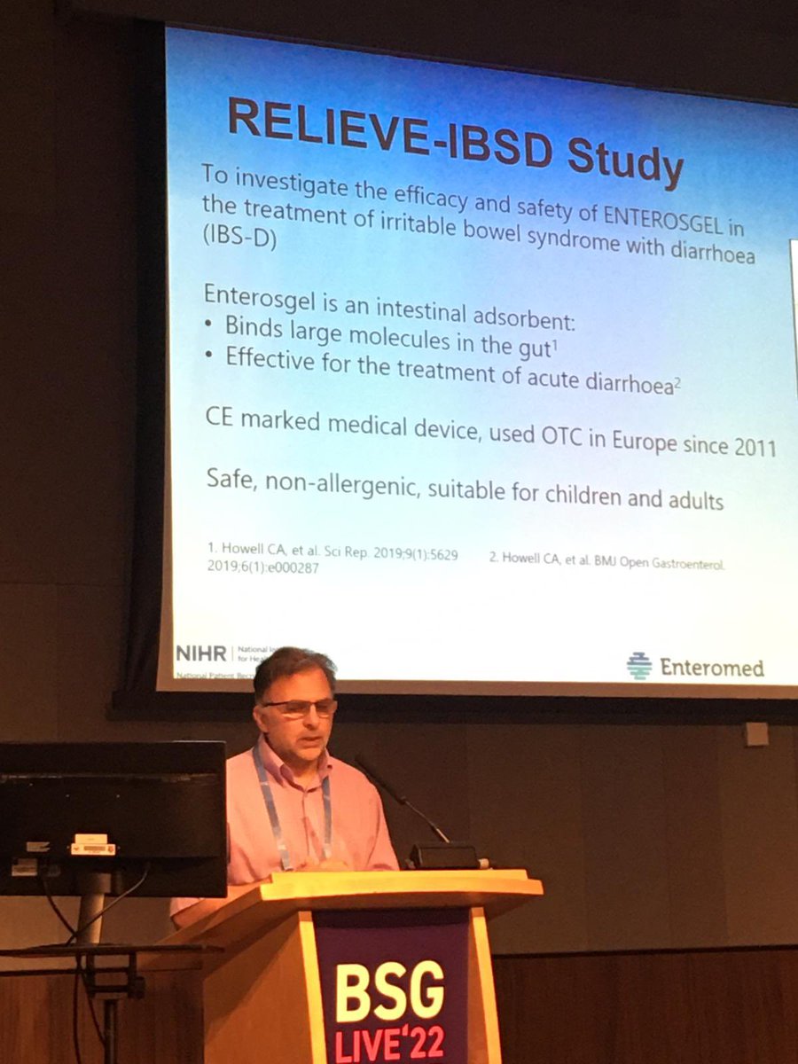 Great that so many people at the BSG braved the travel chaos today to hear about the RELIEVE-IBSD trial results. Enterosgel is superior to placebo at treating all the symptoms of IBS with diarrhoea. This gives us a new option to treat this condition. 👏👏@PRCNewcastle <a href="/Enterosgel/">Enterosgel</a>