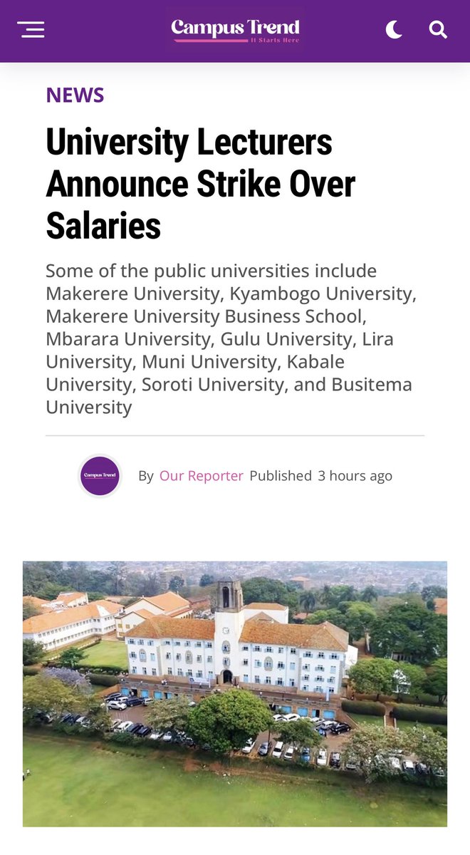 CampusTrendUG's tweet photo. University lecturers announce strike over salaries https://t.co/CIgacmYguB https://t.co/iwWbif63oI