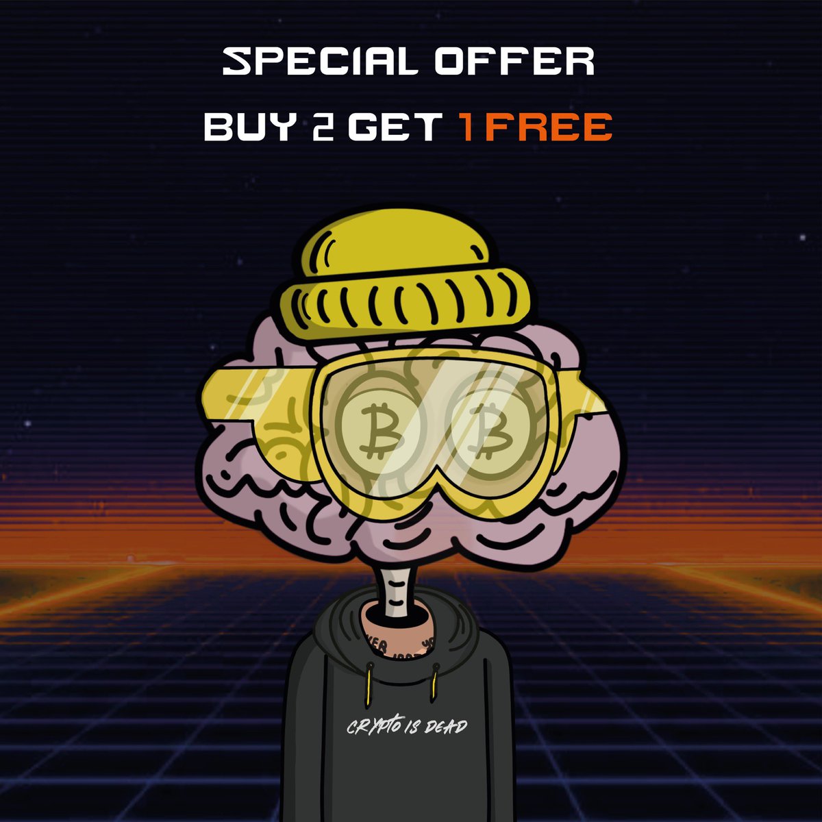 🚨SPECIAL OFFER🚨

⚡️BUY 2 GET 1 FREE⚡️

💰Price: 0.003 ETH
⛽️No Gas Fee 
⚡️ opensea.io/collection/bra…

#brainclub #nft #nftart #nftartist #nfts #nftcollector #nftcommunity #cryptoart #cryptoartist #opensea #OpenSeaNFT #openseanftart <a href="/opensea/">OpenSea</a> #nftsale #Polygon #PolygonNFT #NFTdrop