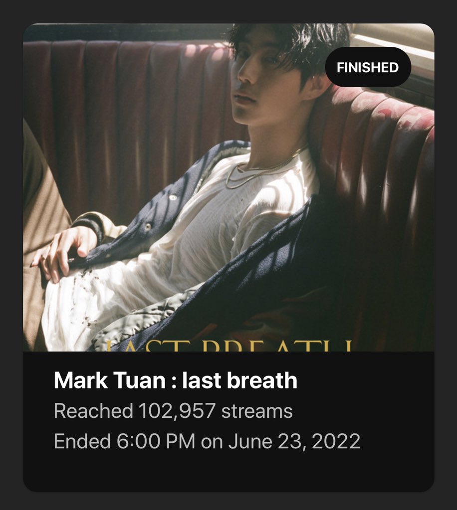 SupportForMT's tweet photo. ปาร์ตี้ 🎙MARKTUAN LastBreath 10M Streaming Party On Renaissance จบไปอีกรอบแล้วค่ะ 🎉
ยอดสตรีม 3วัน 102,957 สตรีม🥳
ขอบคุณผู้ร่วมปาร์ตี้ทุกท่าน เก่งกันมากๆเลยค่ะ 🙏😊 แล้วมาสนุกด้วยกันอีกน้า🤘
#SupportForMTParty
@marktuan #MarkTuan
@dnaofficial @GOT7Official
#GOT7OnSpotify https://t.co/VHJ7zPRMfg