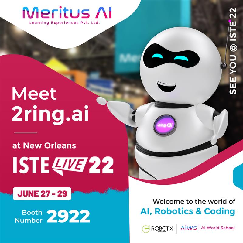 2ring has flown all the way from planet Akasa to welcome you to the world of AI &amp; Coding at @iste | ISTE Live 22 New Orleans.

Di stop by our booth 2922 and meet 2ring!

#ai #artificialintalligence #codingforkids #STEMeducation #robotics #schools #education #ai4k12 #edtech #2ring