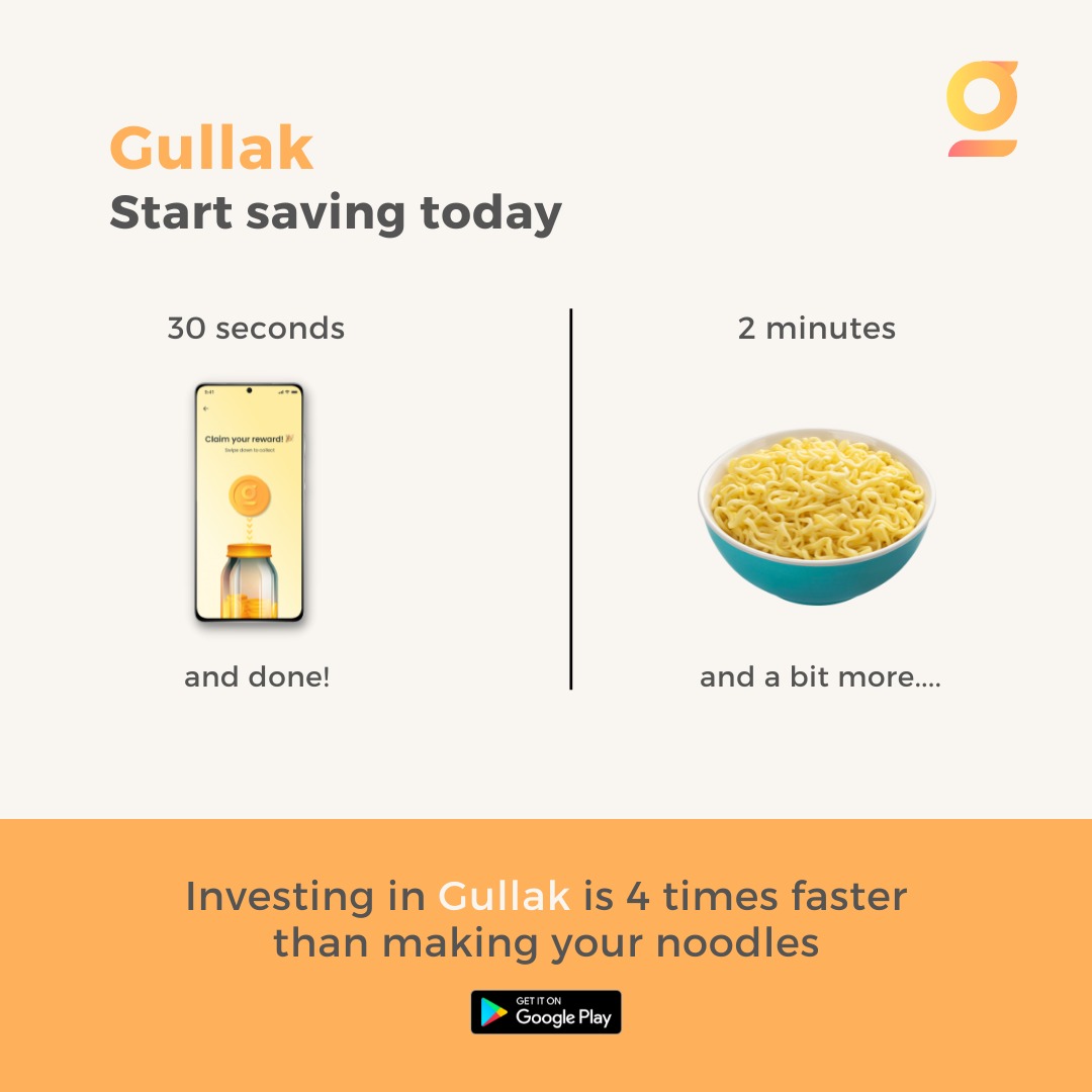 gullakmoneyapp's tweet photo. Investing in Gullak is 1/4th times lesser than beating your hunger pangs away!
Just 'Gullak it' while you wait for your 2 minute noodles to cook!
#Gullakmoneyapp #Gullak #Gullakit #Futureready #SmartSaving #SaveDaily #GoldSaving #InflationCounts #InvestRight
#buygold https://t.co/1L9fe6RKug