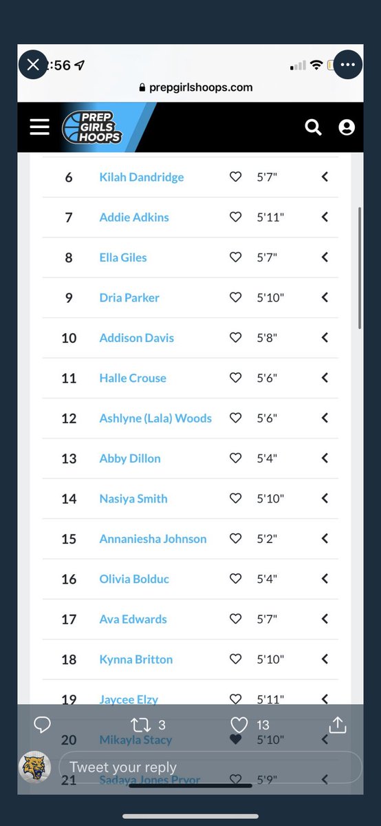 I see one of our own listed in the class of 25 rankings.  Go ahead and get on board cause this ones stock is gonna rise 📈🏀 <a href="/CrouseHalle/">Halle Crouse</a> <a href="/JoeRiter1988/">Joe Albright</a> <a href="/WVSportsNews1/">WV Sports News</a> <a href="/WVPrepSports1/">WV Prep Sports Report</a> <a href="/runninwildcats/">mark hatcher</a>