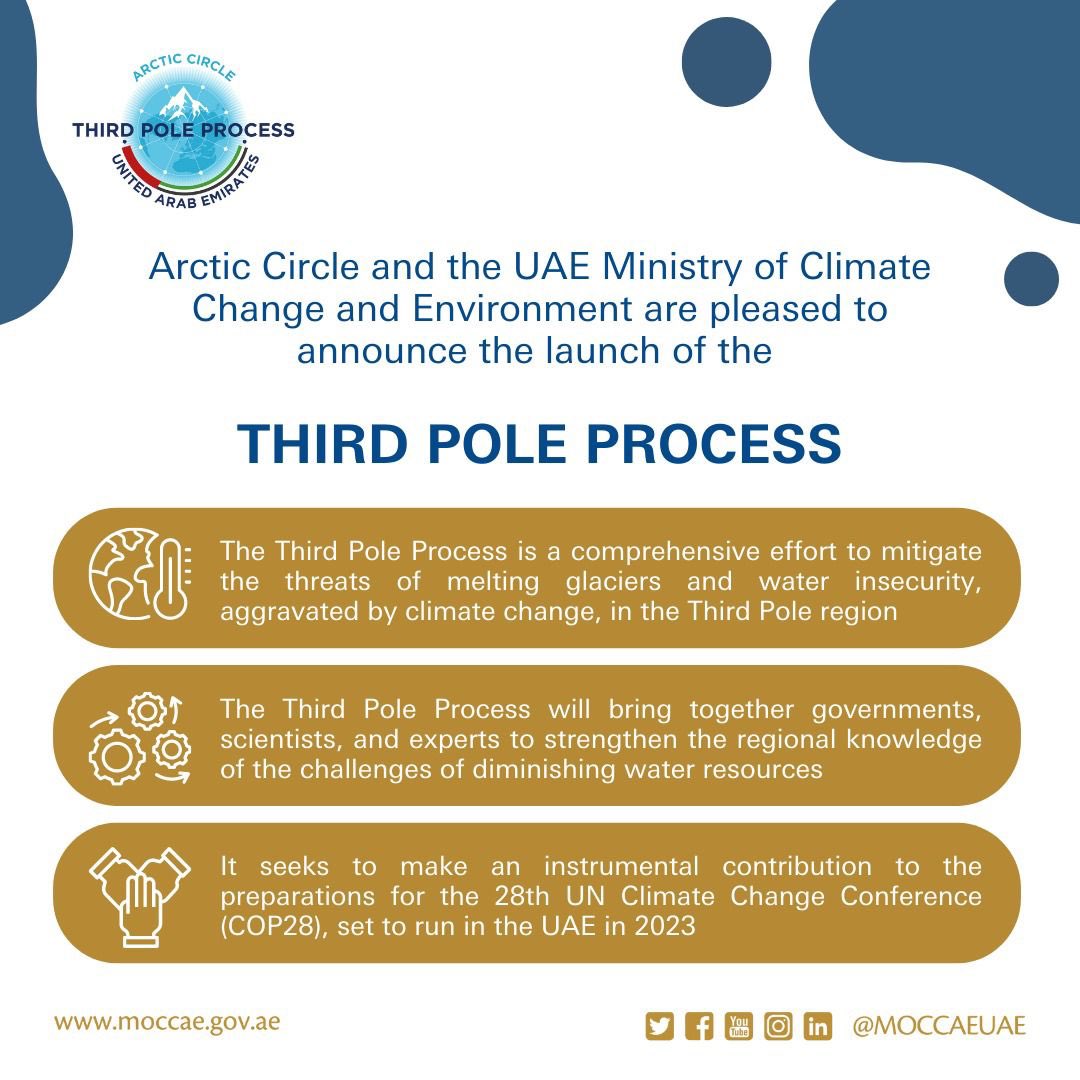 mariammalmheiri's tweet photo. I’m delighted to announce that we joined forces with the Arctic Circle to launch the #ThirdPoleProcess that will forge meaningful partnerships and facilitate exchange of experience to mitigate the impacts of #ClimateChange on the Third Pole region. https://t.co/VJgWLZl9Vo