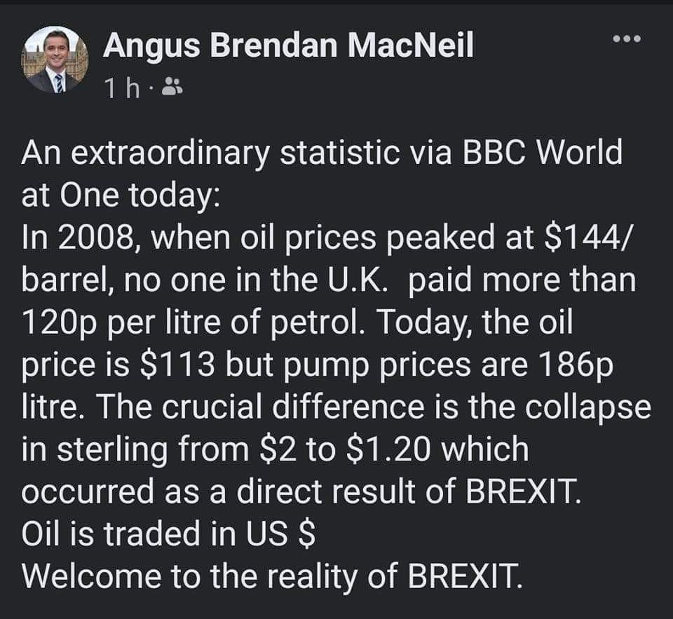 #BrexitReality #thursdayvibes In only six years…. Sterling’s value has collapsed. 👇 Polio's back, rivers are full of sewage, exports have collapsed, inflation is the worst in Europe, NHS waiting lists at an all time high and the rule of law is basically gone. Happy Brexit day.