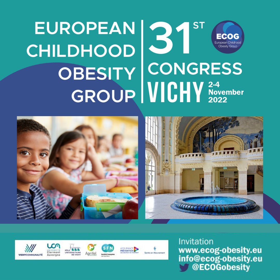 ceidss's tweet photo. The 31st European Childhood Obesity Group (ECOG 2022) @ECOGobesity #congress will take place from the 2nd to the 4th of November in Vichy. This year’s congress aims to bring together childhood obesity experts and young scientists from across Europe.
#childhood #obesity #ECOG22 https://t.co/Mv8dteLLDf