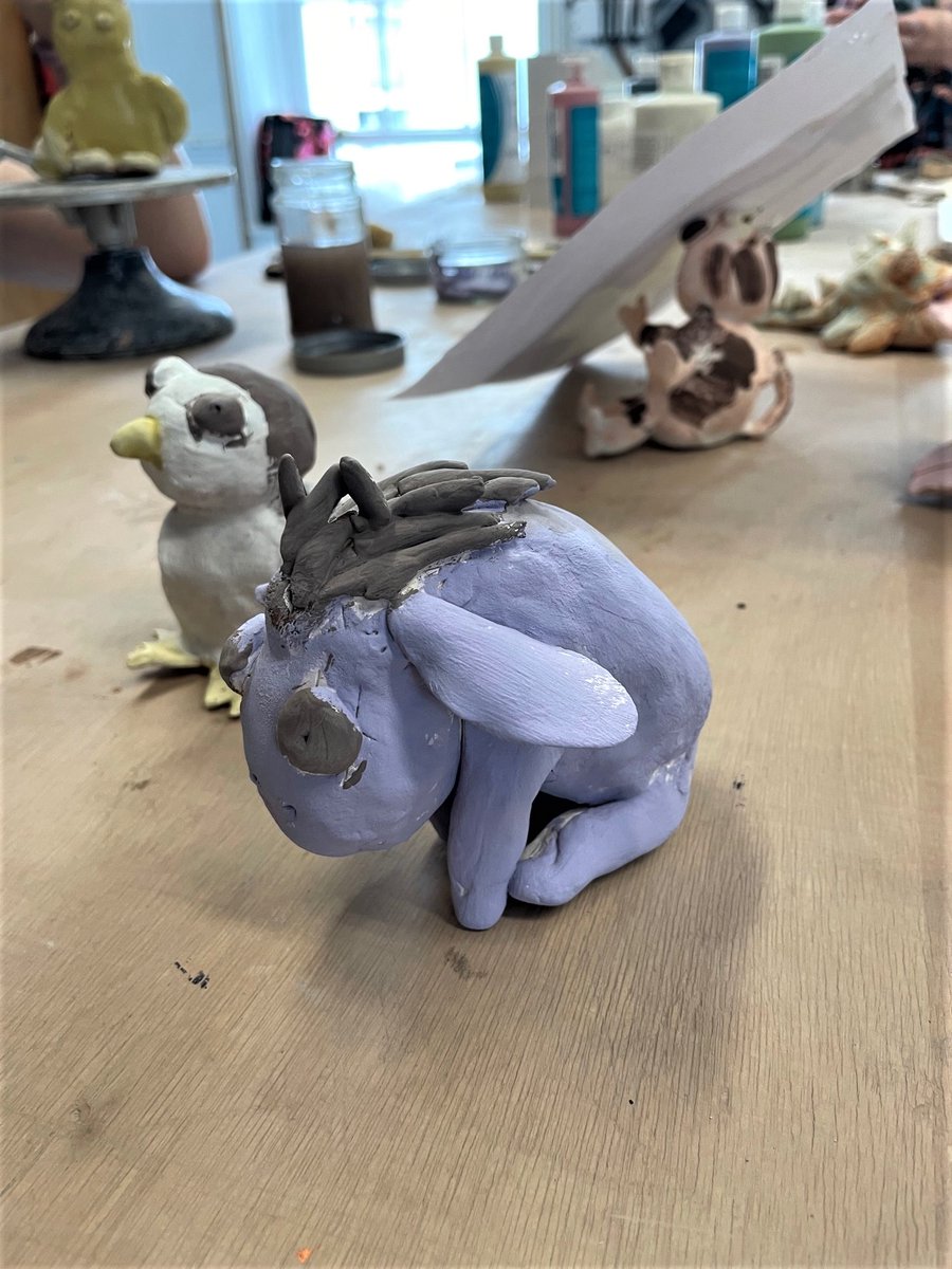 Claire has been producing some lovely characters in the clay room recently and here is Eeyore and Pingu.