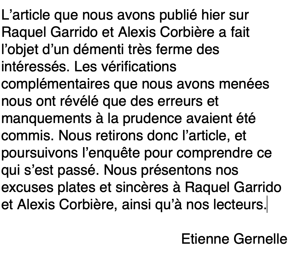 gernelle's tweet image. À @RaquelGarridoFr, @alexiscorbiere et aux lecteurs du @LePoint