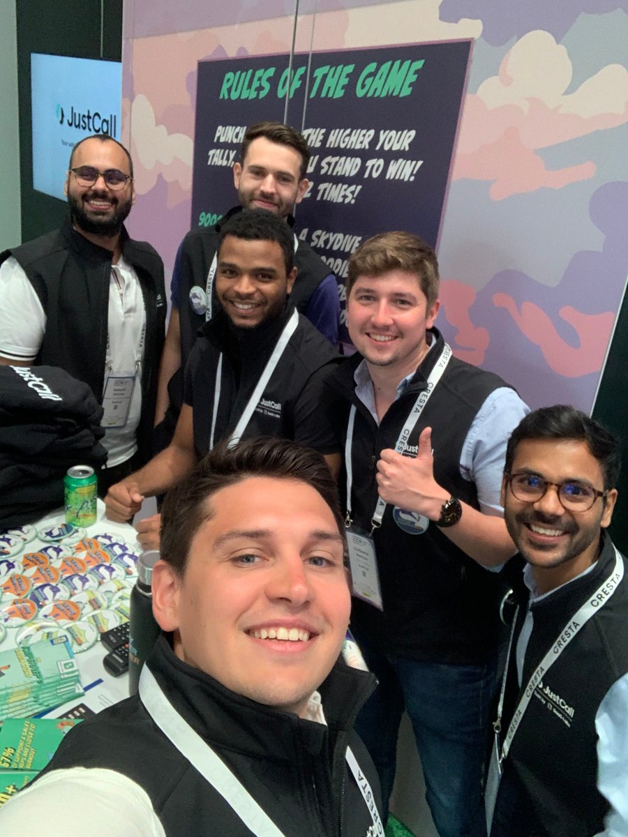 justcallhq's tweet photo. The team behind the #SuperRep dream is here ๐ช๐ป โจ
We've rolled out the green carpet for you ๐ at #CCWVegas
At Booth 100, @gaufire @gurubit17 @vickram51 @gnomine_fr @sidysharmaa are dropping ๐ of CX wisdom.
Meet us there: https://t.co/TOTqJoIs9v
#CCWVegas #CCW2022 https://t.co/4tGZH0Flm1