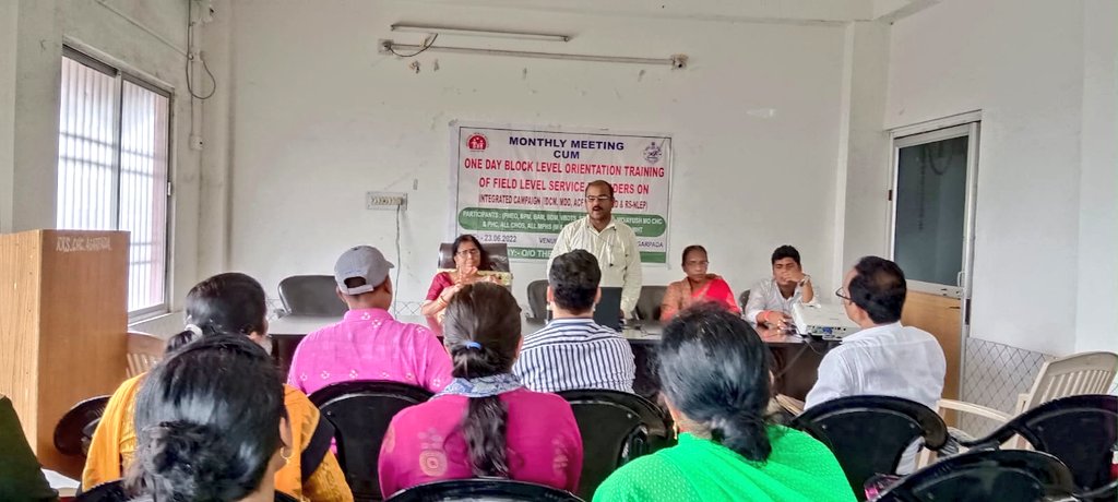 NHMBhadrak's tweet photo. Monthly review meeting cum orientation of Filed level workers on integrated campaign in different blocks in presence of district level Nodal officers and consultants on dt. 23/06/2022. #healthcare #HealthForAll @nhmodisha @DM_Bhadrak https://t.co/bpeMTC2dCA