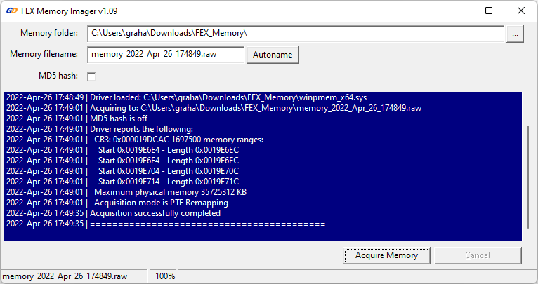 GetData Forensics bilgisayarlardan RAM'in kopyasını (imajını) almak için ücretsiz bir araç yayımladı. RAW formatında RAM kopyasını FEX Memory Imager ile kolayca alabilirsiniz. Detaylı Bilgi: getdataforensics.com/product/fex-me…