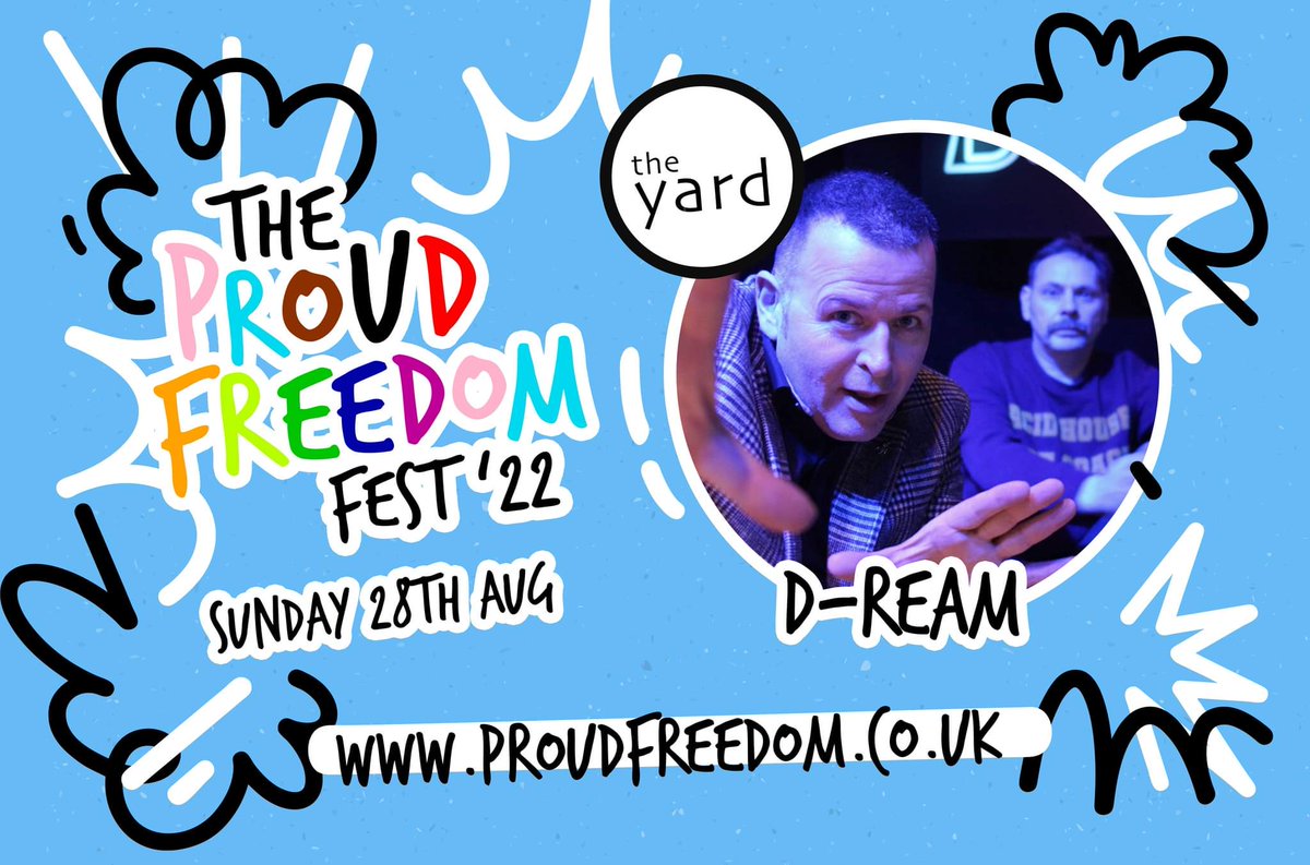 🌟 Proud Freedom Fest Sunday Announcement - D-Ream ✨ @d_ream_music Known for massive 90s club anthem 'UR The Best Thing' & UK #1 'Things Can Only Get Better', D-Ream will be performing all their hits at #TPFF22 Early Birds 🎟️ here - proudfreedom.co.uk