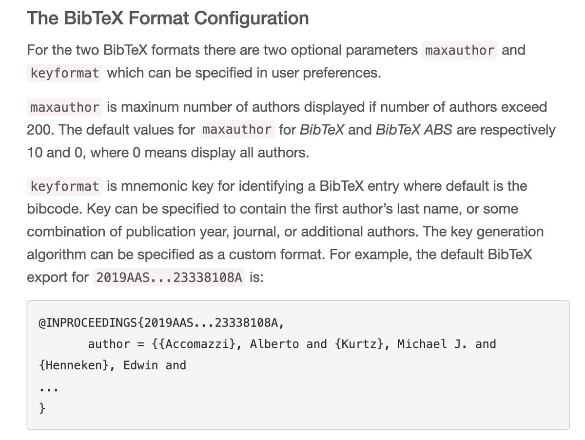 adsabs's tweet photo. Need to customize the BibTeX citation key for your search results export? ADS can help! Just go to your Settings > Export, and specify your key format. Learn more at https://t.co/jgh2gtq5kx 🔎 #ADShelp #ADSsearchTips https://t.co/mvWhffhTg3