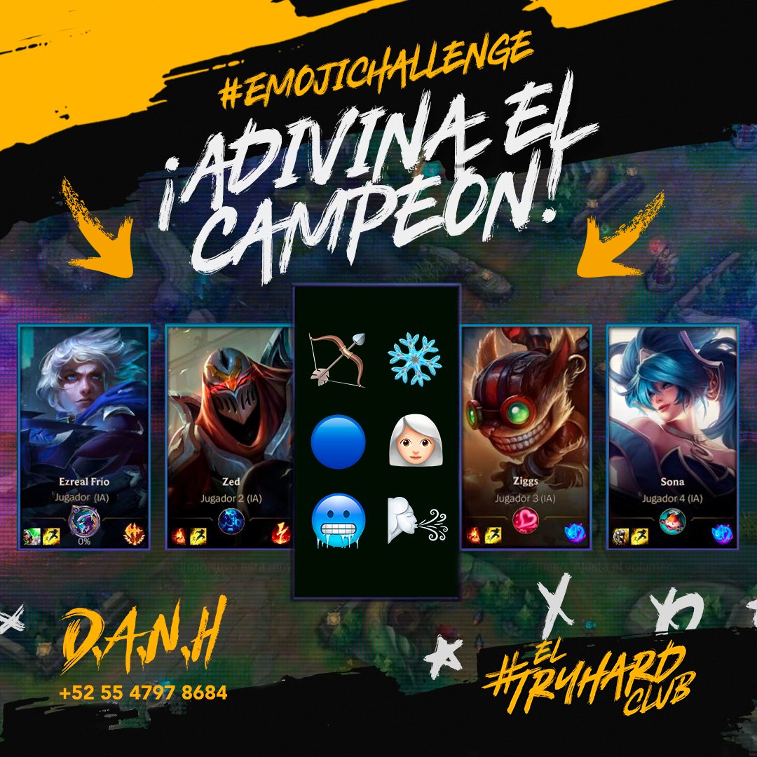 wildriftLATAM's tweet photo. Buffeate con este #EmojiChallenge!
¡Adivina el reto!
Chatéale a #DANH con tus respuestas 📲 https://t.co/dm77JtGL21
#ElTryHardClub https://t.co/tbr8uRI4PK