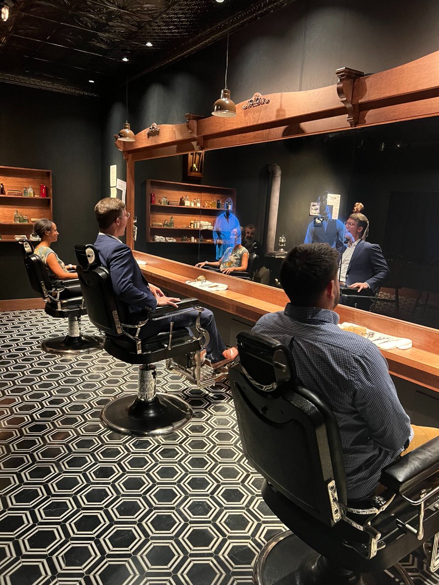 OklahomaHoF's tweet photo. Our Second Century Board recently had the opportunity to listen to #OHOFmember Hannibal B. Johnson's wise words, tour @GreenwoodRising & hear inspirational stories from #OHOFmember Jim Stovall. Thank you to @Flintco for opening your incredible space to us in Tulsa! https://t.co/Zrn1W46xta