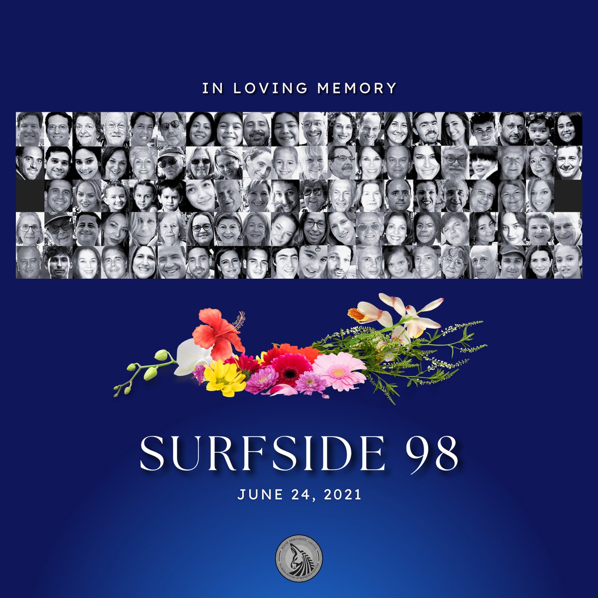 FLHouseDems's tweet photo. We remember and honor the 98 lives lost tragically one year ago in Surfside. May they rest in peace. https://t.co/KWOp3HlAGM