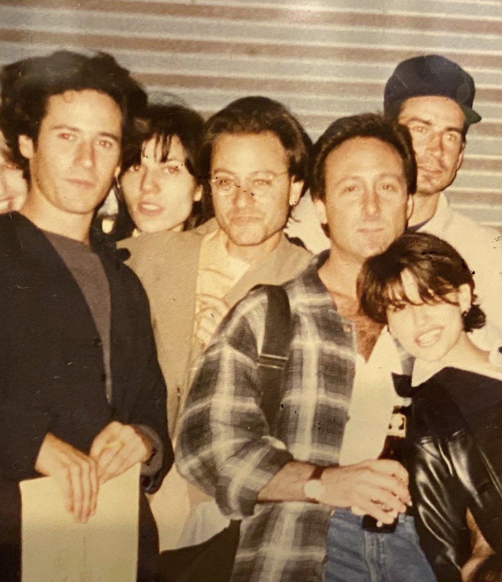 RobMorrow_'s tweet photo. RIP #BillyStrong (in plaid), here surrounded by original fellow @NakedAngels #NicoleBurdette @fisherstevensbk #GeoffreyNauffts @RealGinaGershon &amp; moi https://t.co/CdcOuboHQ5
