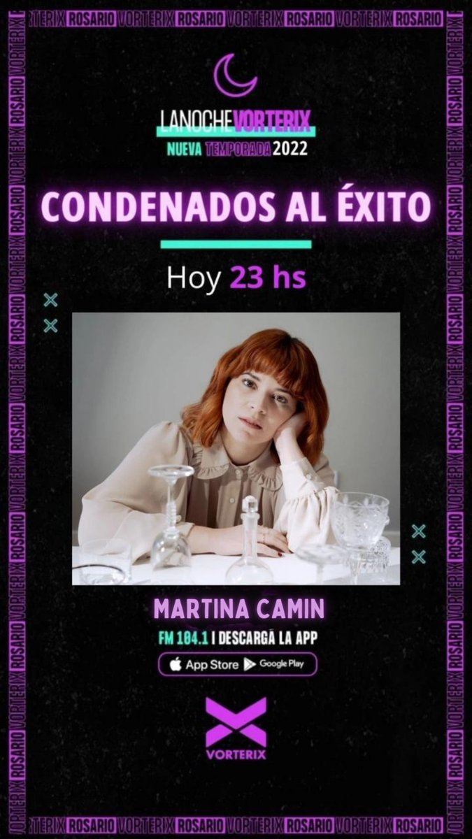 TODO⚡LISTO 

Llega otro prometedor capítulo de #LasBandasEmergen junto al equipazo de #condenadosalexito

Esta noche charlamos con <a href="/martinacamin/">MARTINA CAMIN</a> sobre su nuevo material y todo lo que le depara el 2022.

Prendete a @RosarioVorterix vorterixrosario.com.ar y que sea música!
