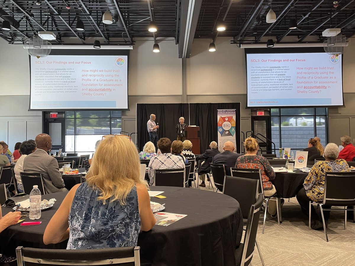 Susan Dugle and Mike Hesketh sharing about our Shelby County Local Labs of Learning work and getting feedback from community partners. #SCL3 <a href="/shelbycountysch/">Shelby Co Schools Ky</a> #IL3
