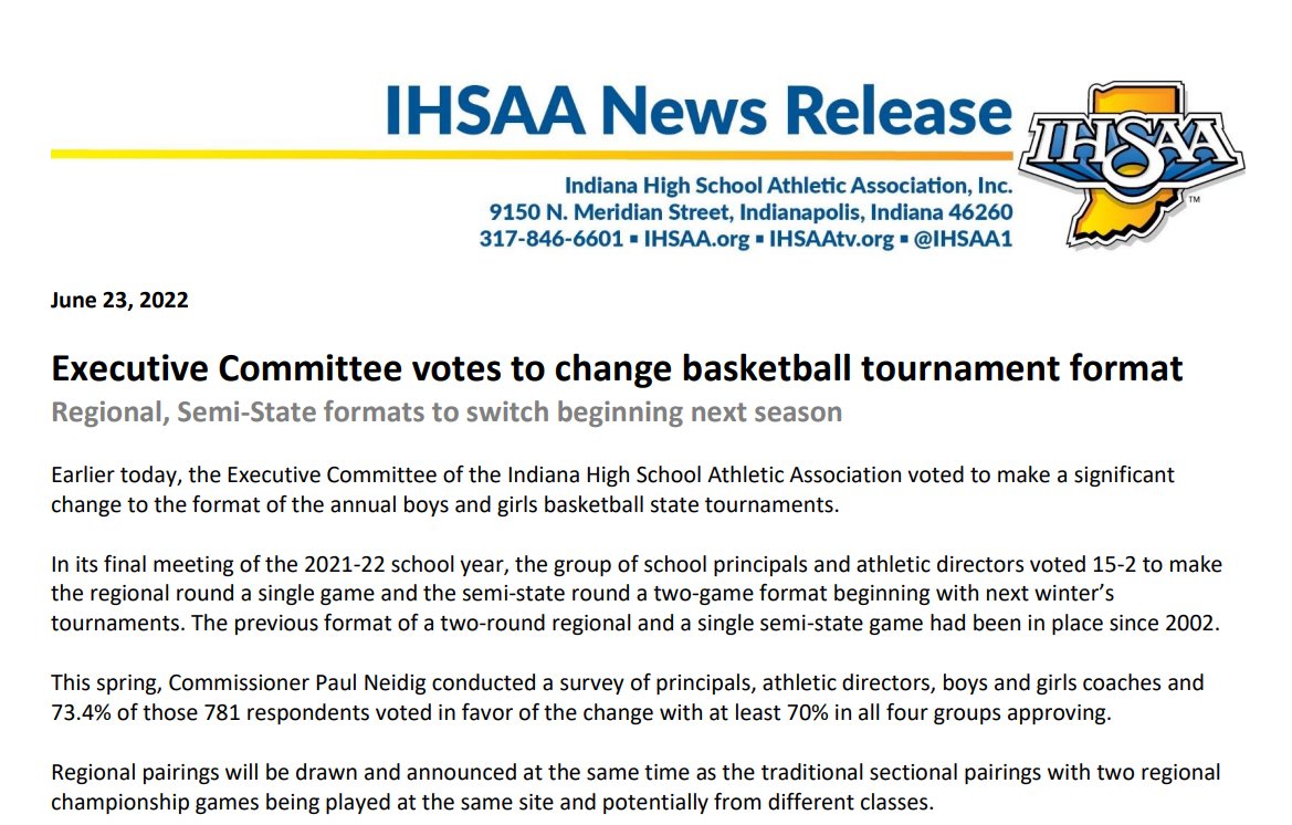 IHSAA tweet media