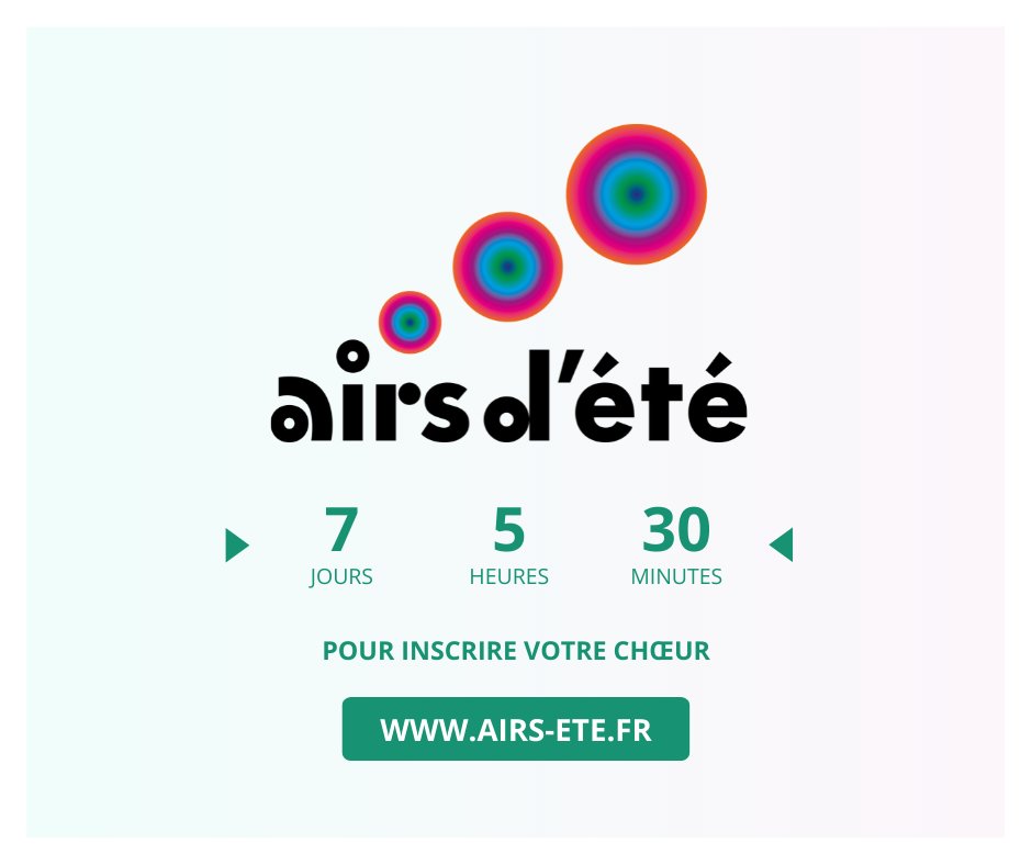 GrandMelange's tweet photo. ☀️ Il vous reste une semaine pour inscrire votre chœur à « Airs d’été », un événement porté par Le grand mélange en partenariat avec @francemusique pour célébrer le chant choral partout en France. Rendez-vous sur https://t.co/VR6pAErjH8 https://t.co/uoe9CmRTEU