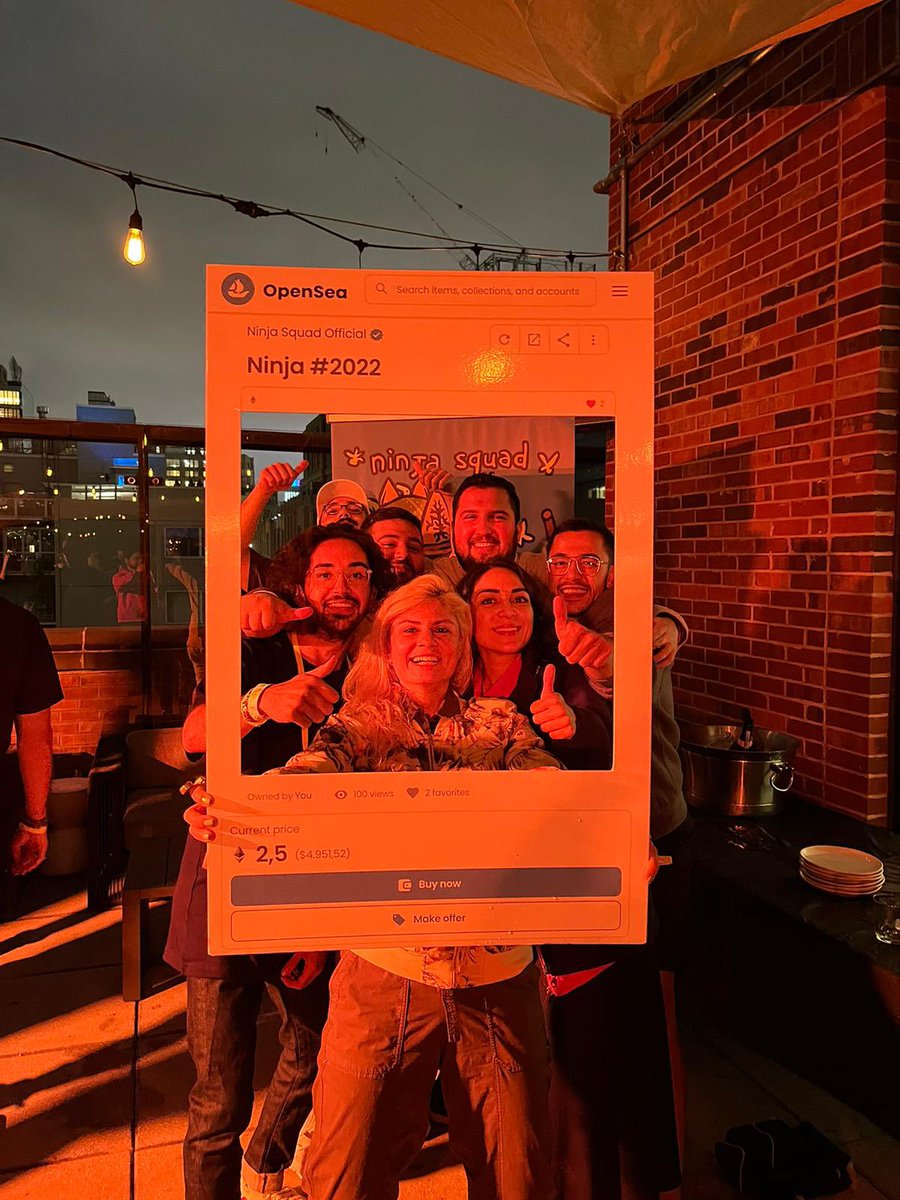 ninjasquadnft's tweet photo. From last nite 🌃

Thank y’all for coming to our rooftop event in NYC! It was FABULOUS!🤌🏻🤍

Glad to meet the ninja fam IRL 🥷 🥳 https://t.co/6WlSe7DzhY