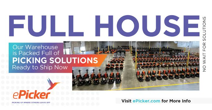 ePickerLifts's tweet image. With a warehouse full of units ready to ship now, we eliminate the wait time to provide your operations with state-of-the-art picking solutions. Visit buff.ly/3mZKF3R or call 833-428-0030 to learn more about our products and join our dealer network today. #ePicker