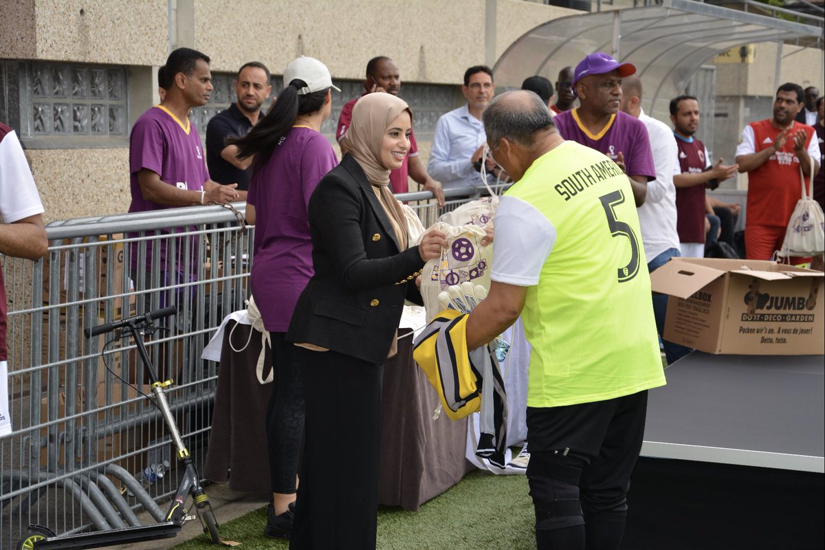 QatarMission_Ge's tweet photo. In her speech for the occasion, Ms. Juhara Al Suwaidi, Chargé d’affaires expressed delight to see a wide participation from Member States delegations of the #UN, &amp; affirmed the role of #sport in enhancing human rights principles &amp; in contributing to wellbeing of individuals 2/4 https://t.co/qkY6QldmnF