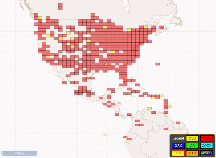 bobbylittle's tweet photo. 6 meter grids worked so far... If anyone wants to schedule a contact from a grid that I'm missing please let me know. SSB, FT8 or Q65.... (fyi... most all of these have been accomplished with a M2 3elem yagi on a 30' push-up pole &amp; turned with a Radio Shack TV rotator) https://t.co/YoODK5pKhe