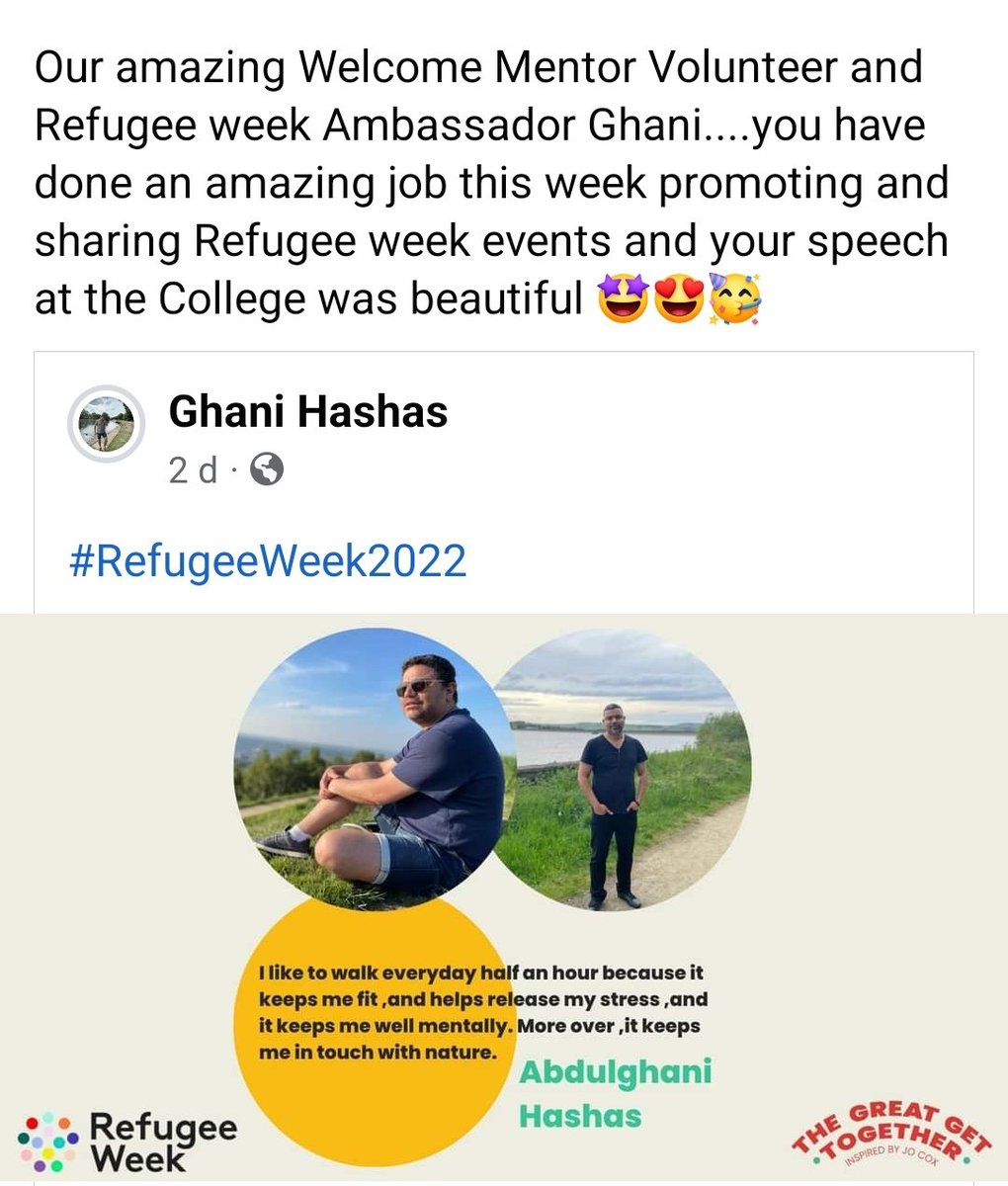 <a href="/Ghani_hashas/">Ghani Hashas</a> <a href="/kirkleeswelcome/">#Kirkleeswelcomes</a> <a href="/RefugeeWeek/">Refugee Week 🧡</a> <a href="/ChristinaSimpk6/">Christina Simpkin</a> <a href="/ATw4e/">Anita TW4E</a> <a href="/kirkleescollege/">Kirklees College</a>