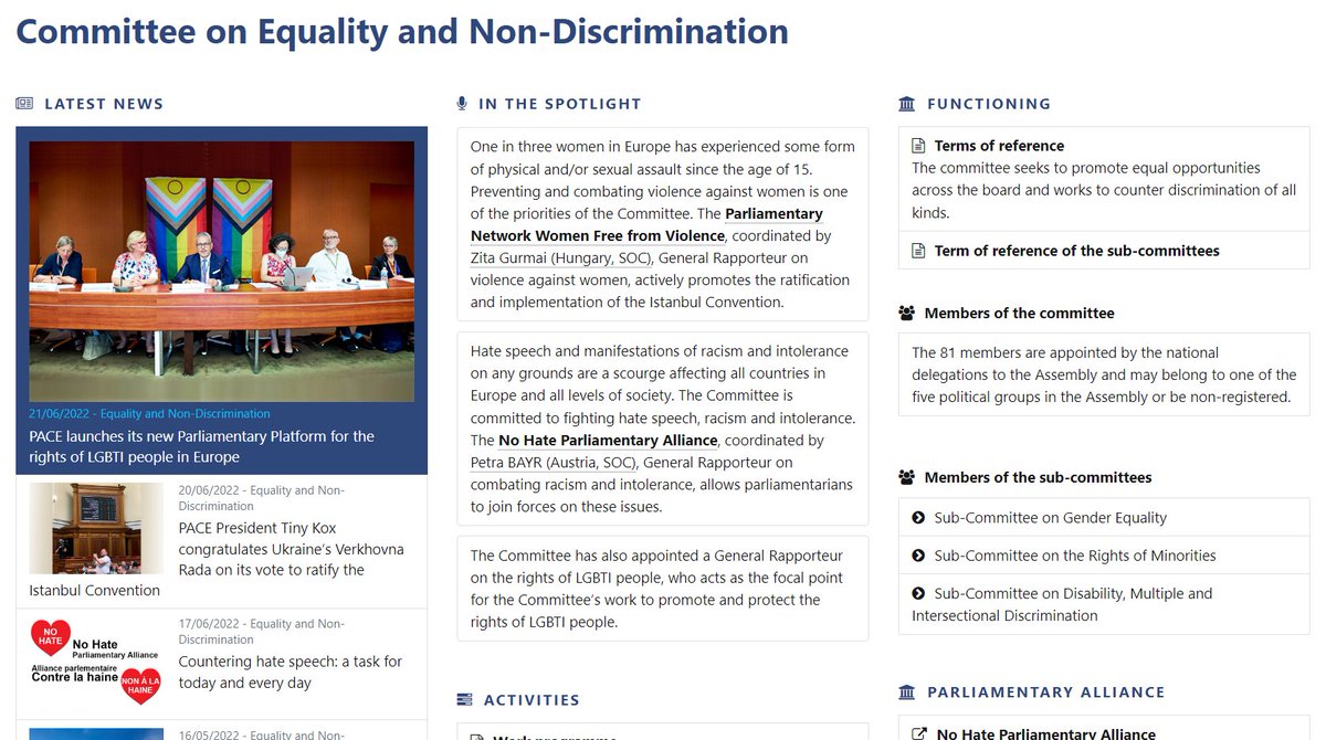 PACE_Equality's tweet photo. What a week! Congrats to @Jallow_M @BayrPetra @kravchukev for resolutions on #nonracist #politicalparties, #antisemitism & #WPS; @LacroixCh for the #PACELGBTI Platform launch; @editeestrela & @zgurmaiEN for great committee hearings.
Full session news here:
https://t.co/TE4PCQyQB1 https://t.co/dBtixYHd0t