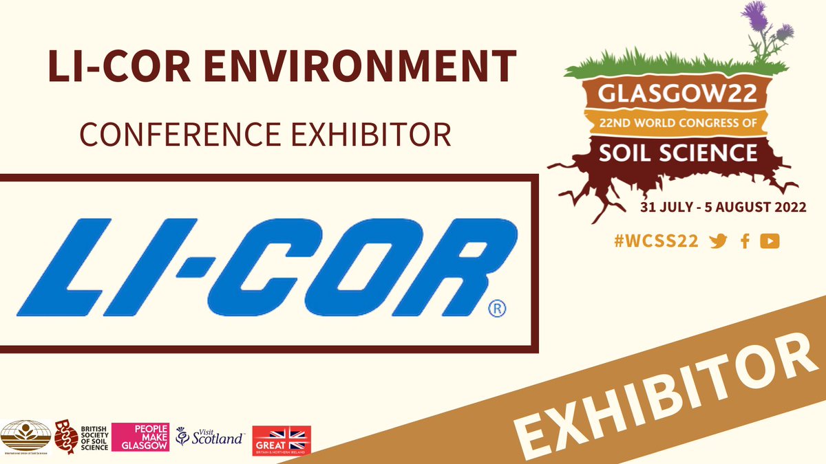 📢 NEW #Exhibitor! 📢 Welcome @LICOR_ENV! They have been #designing and #manufacturing #instruments and #software for measuring #plants, #ecosystems, #soil, and #light since 1971. See them at #WCSS22 in #Glasgow! More info here: 22wcss.org/about-us/exhib… #IUSS #BSSS #Exhibition