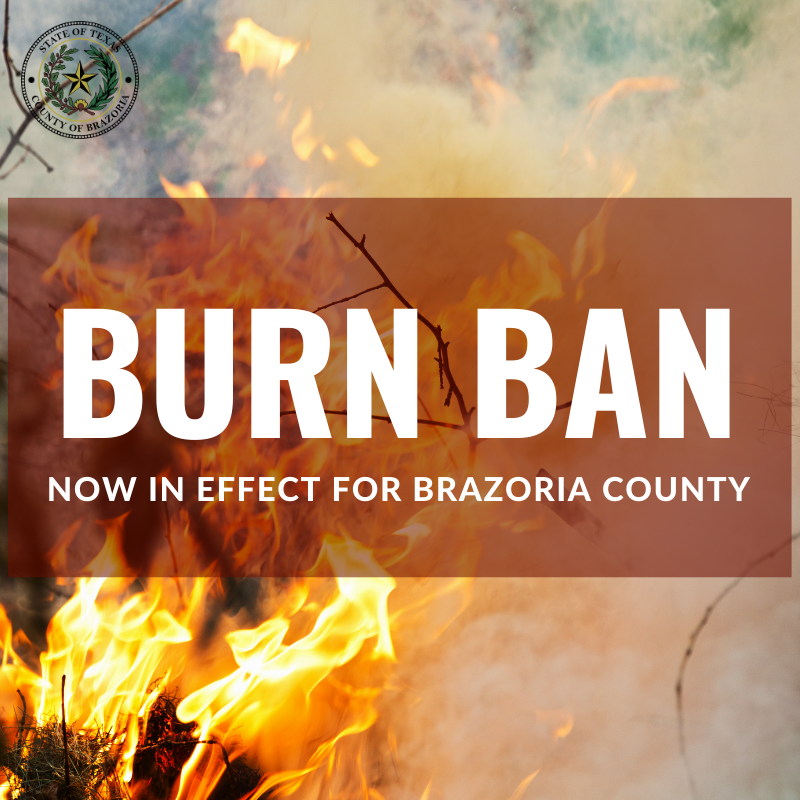 Brazoria County has issued a Burn Ban, effective immediately in unincorporated areas of the County. Please see the news release at ow.ly/5z0M50JFUO7