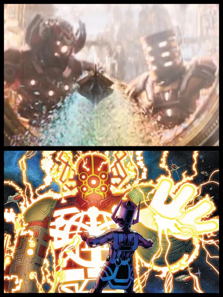 Very cool to see #Celestials pop up in the #ThorLoveandThunder trailer! Much more Kirby in design and smaller but reminds me of the #MadCelestials from Hickman’s run.
✨
#FantasticFour #603 (Vol. 1, 2012)
✨
W-#JonathanHickman,A-#BarryKitson,C-#PaulMounts,L-#ClaytonCowles