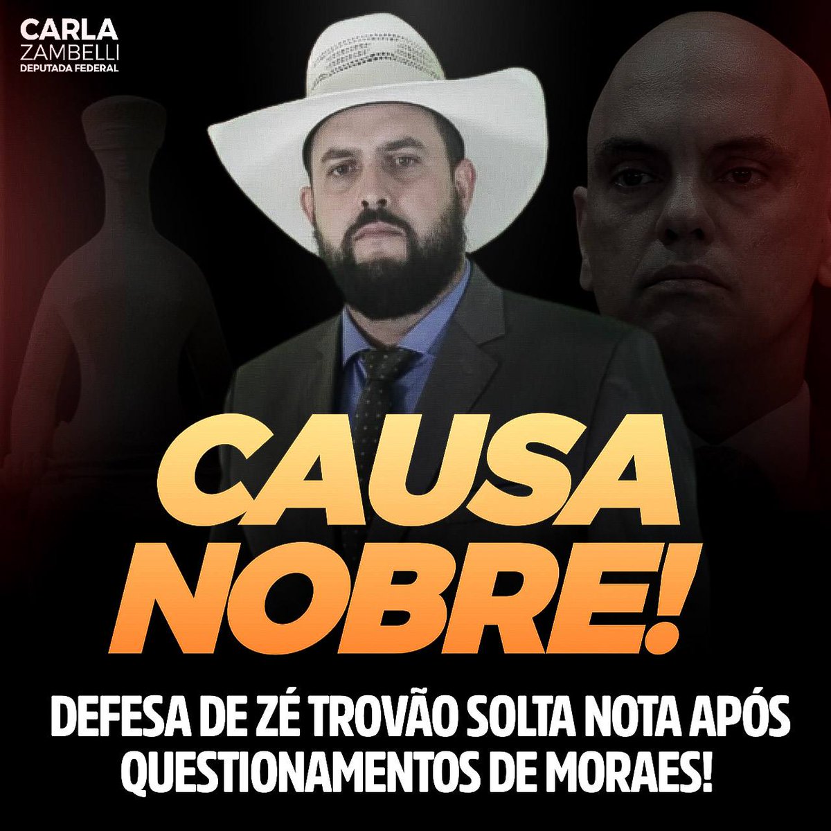 ZambelliRita_'s tweet photo. Caso Zé Trovão - Nota à imprensa
 
Min. Alexandre de Moraes intima defesa para explicações sobre vídeo de Zé Trovão aos caminhoneiros. https://t.co/XZdrpVuQK4