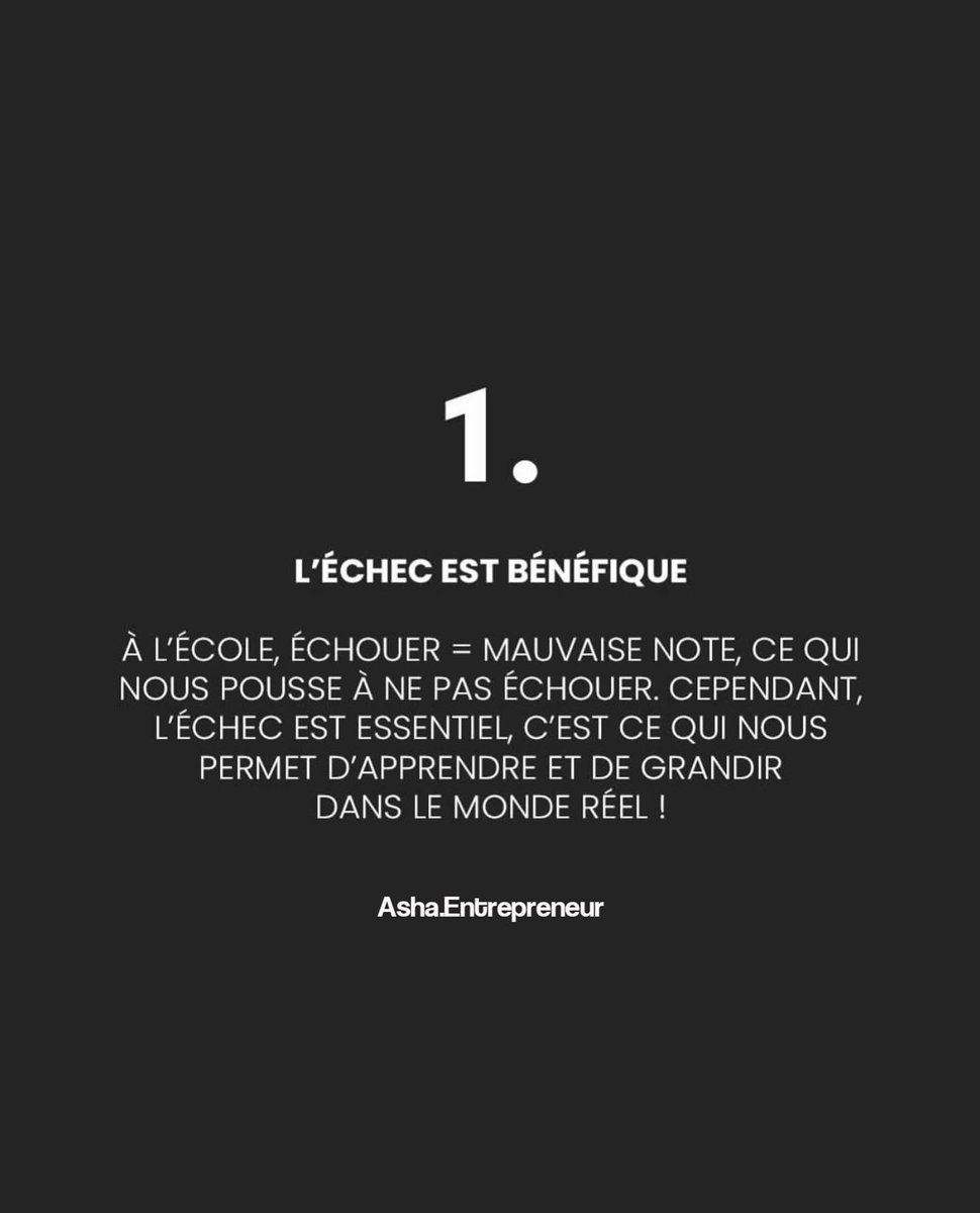 AshaEntreprneur's tweet photo. Ce que l’école n’apprendra jamais…#Motivation #Entrepreneur #vie https://t.co/34HZNhYVNU