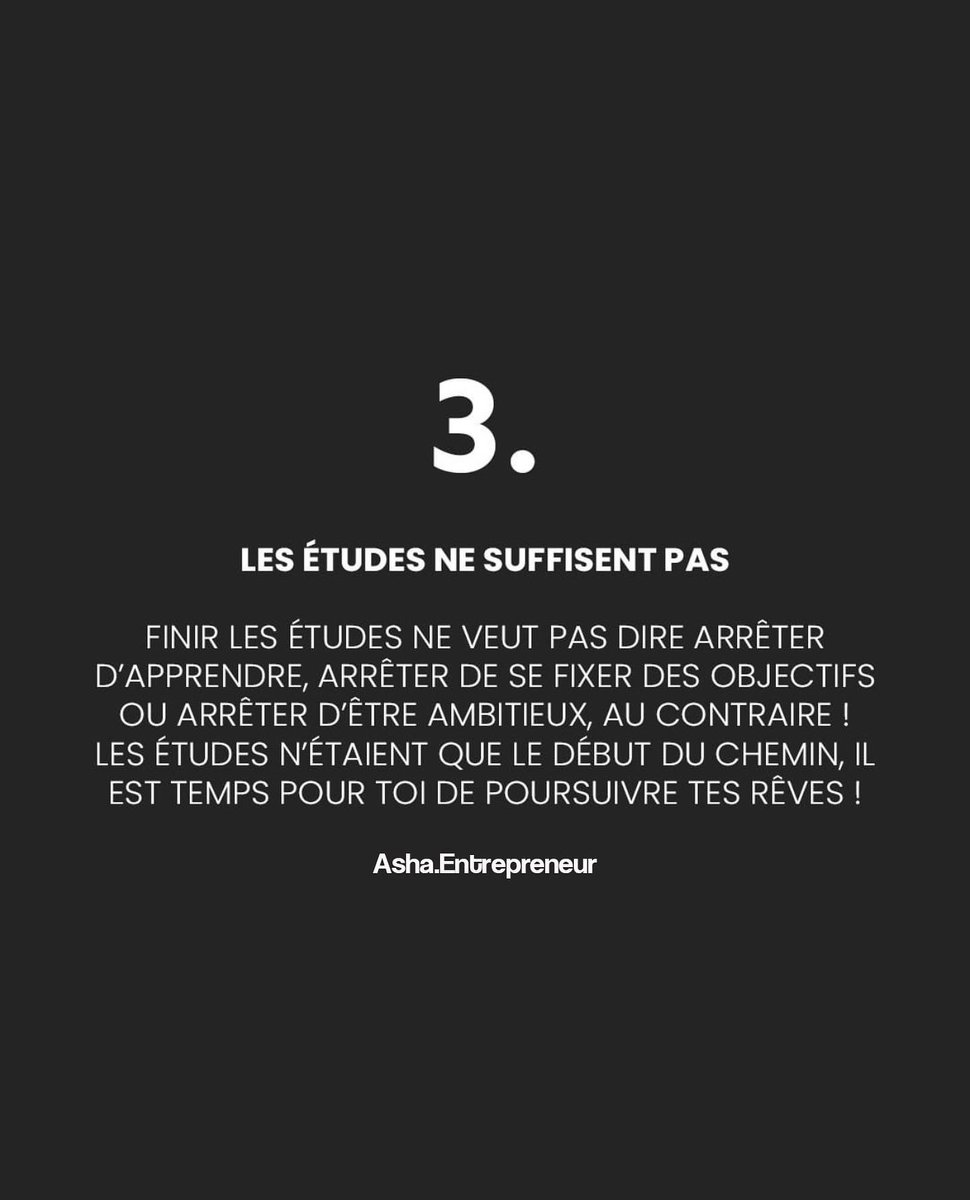 AshaEntreprneur's tweet photo. Ce que l’école n’apprendra jamais…#Motivation #Entrepreneur #vie https://t.co/34HZNhYVNU