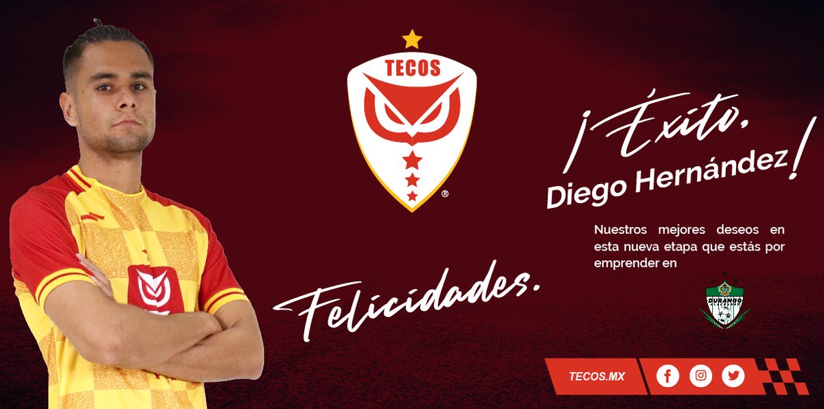 🦉 ¡𝗚𝗥𝗔𝗖𝗜𝗔𝗦 Diego, por toda tu entrega y dedicación, te deseamos mucho éxito en tus futuros proyectos!

#VuelenAlto #VamosTecos #TecosDeCorazón #50AñosTecos #LigaPremier🦉⚽❤️