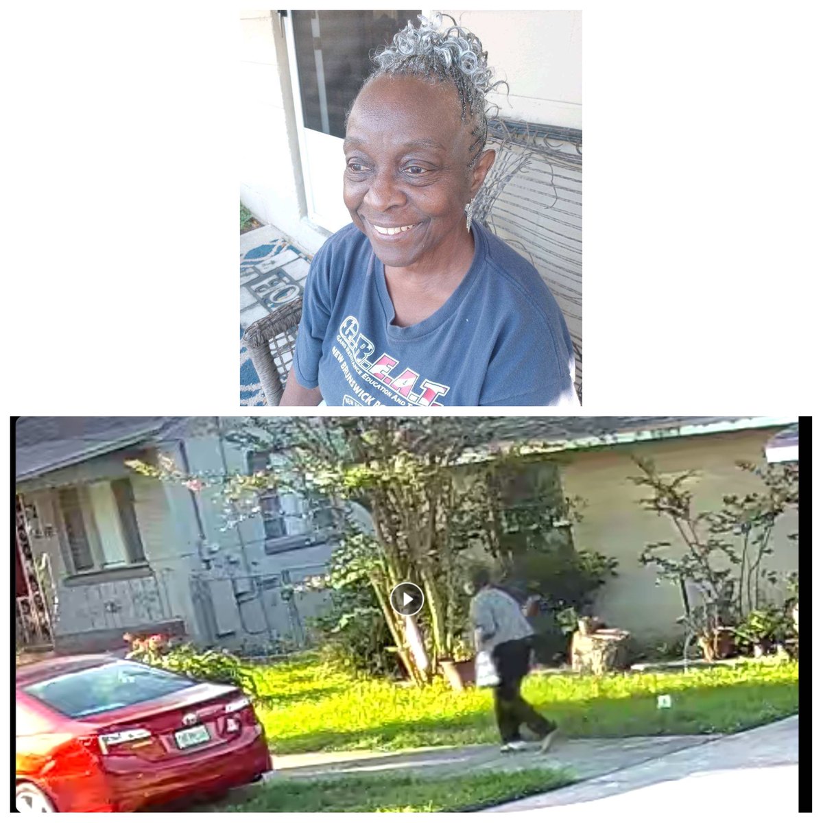 TampaPD's tweet photo. UPDATE: It's believed Watson left her home between 7 and 8 a.m. this morning. The updated photo shows her walking east on W. Conrad St near her home. She possibly then went north on N. Albany Ave., which is consistent with the route she normally walks. Call us, if you see her. https://t.co/AlQZOm5D32