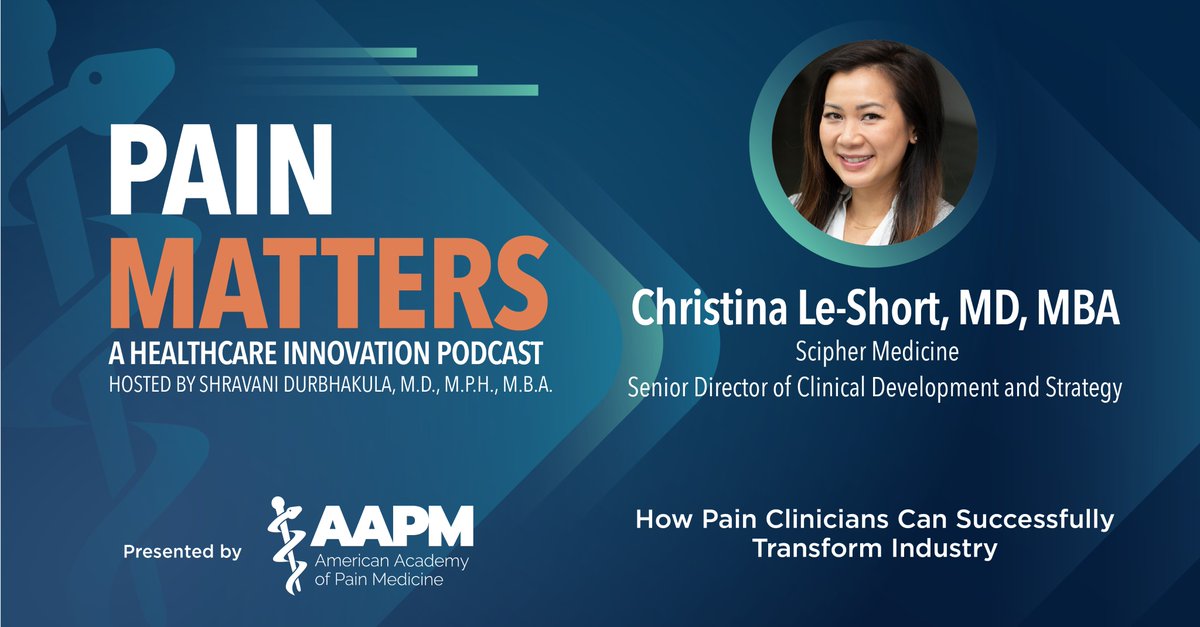 AmerAcadPainMed's tweet photo. In this episode of the #PainMatters #Podcast, host @ShravaniD_MD, chats with @CLeShortMD, to discuss how new AI-powered tools–and their ability to visualize outcomes that physicians alone cannot–shaping the future of #paincare. #painmedicine 

Listen here: https://t.co/iALT02MulW https://t.co/vRsimSyAwu