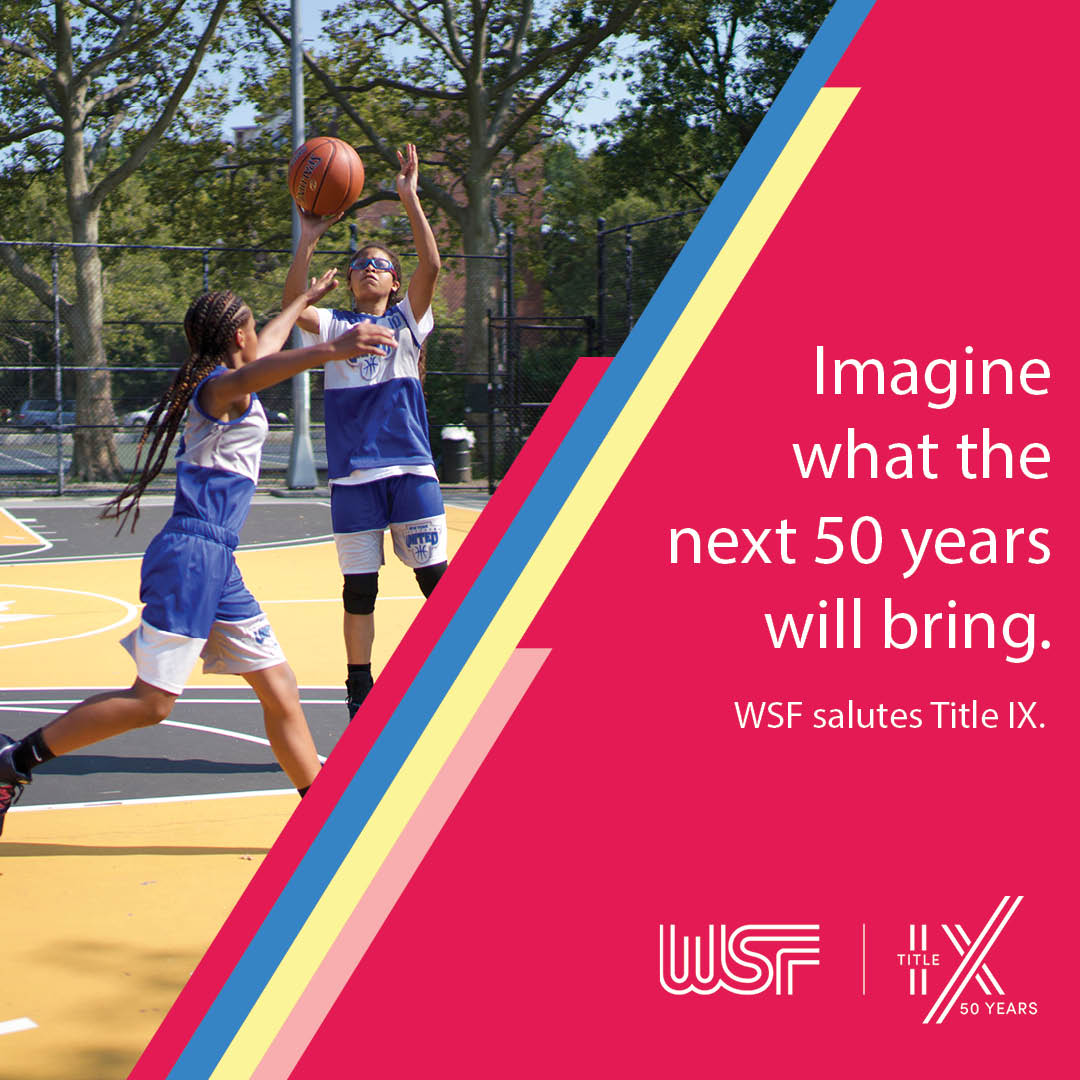 Today we celebrate 50 years of #TitleIX! While progress has been made, true equity has not been achieved yet. Advocating for girls' and women's access and opportunity to play is as important as ever. Join us and @WomensSportsFdn. We're not done yet! #TitleIX50