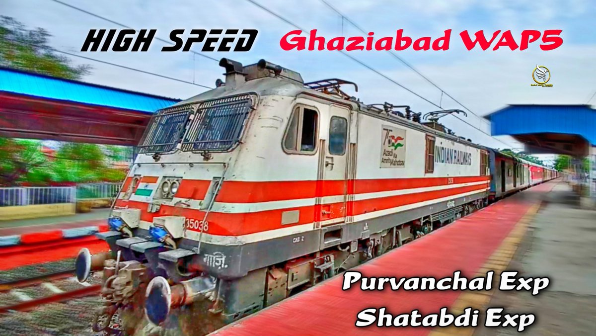 Asit3699's tweet photo. 🔰 Ghaziabad WAP5 leads many days after with 15047 Purvanchal Express 🔥😤 &amp; HWH WAP5 take charged with NJP Shatabdi Express 😍🔥

⭐ Video :- https://t.co/ppxOpH2Pza

#highspeed #IndianRailways #Proudindianrailways
#asit_majumder_eagle_route_tracker #Raillover #Trainfan https://t.co/JxdtSzSNXw