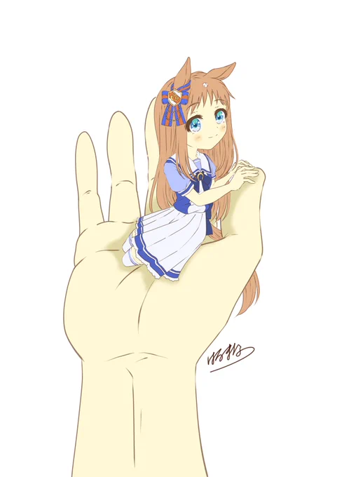 #手乗りウマ娘 
手乗りグラスワンダー、つまりこういう事ですか 