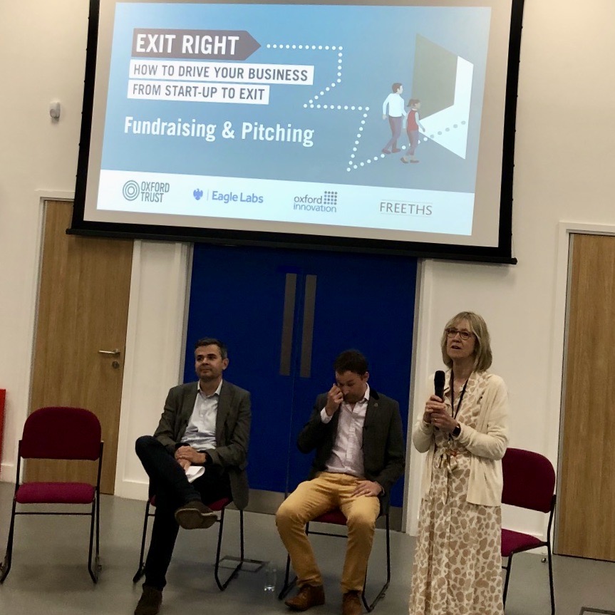 TheOxfordTrust's tweet photo. Our fifth #ExitRight masterclass gets started: Richard Cooper @oxinnovation and Benjamin Storey @eagle_labs give the inside track on #funding and #pitching. https://t.co/lnPYrurzdj