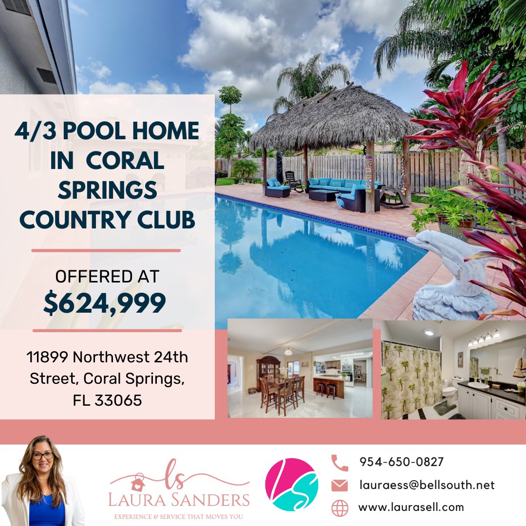 laurasellsflcom's tweet photo. 💥 4/3 pool home in Coral Springs Country Club
📲 Call Laura Sanders at 954-650-0827 (No obligations). Preview by appointment only!
#laurasandersrealtor #realestate #realestateagent #realtor #floridahomes #florida #homesellers️ #newhome #buyingandselling #realty #coralsprings https://t.co/Fc3nO27EXE