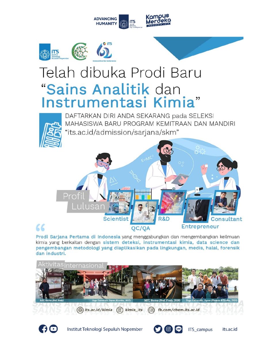 its_campus's tweet photo. Daftarkan diri anda sekarang pada seleksi mahasiswa baru melalui program kemitraan dan mandiri melalui
https://t.co/UzSyzZ1kxN
#ProdiBaruITS #ProdiBaru #SainsAnalitik #InstrumentasiKimia #ITSCampus #ITSSurabaya https://t.co/WDPFD9EHDS