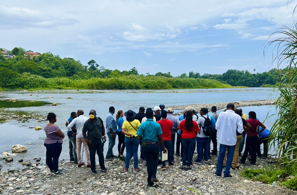 annmarievazja's tweet photo. On Tuesday the #ActionTeam & Min #MatthewSamuda along with several agencies including #NEPA #PMC #Forestry Min of Transport&Mining had a follow up visit re the sand mining happening in the #RioGrande river valley that has been negatively impacting the river,rafting& rafters๐ฏ๐ฒ https://t.co/xKvTyc24nB
