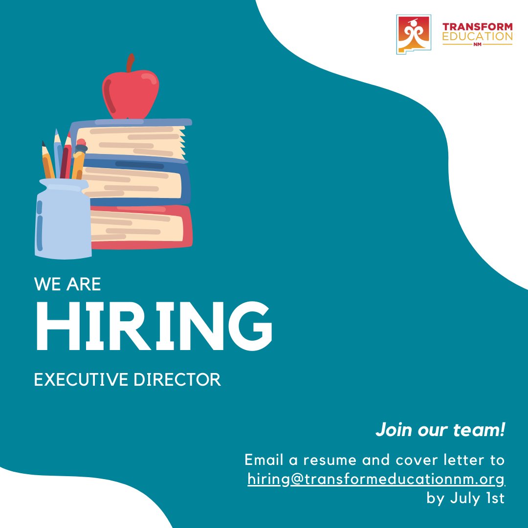 Want to work on education equity in New Mexico? Apply to become TENM's next Executive Director! Job description and details here: ecs.page.link/F3ZV2 

#jobopening #jobvacancy #executivedirector #newmexicojobs #newmexico #educationequity #education