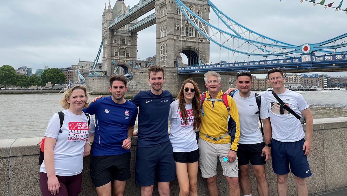 RoundhouseLDN's tweet photo. Huge thanks to the #RoundTheHouses team who raised over £200k for our work with young people 🙌 Led by our very own @MarcusDavey_  alongside teams from Inflexion, @TaylorWessingUK and @TheFoundation. Thank you so much to everyone who took part and donated https://t.co/9RdkrEQI3i https://t.co/AWffbXGw9I
